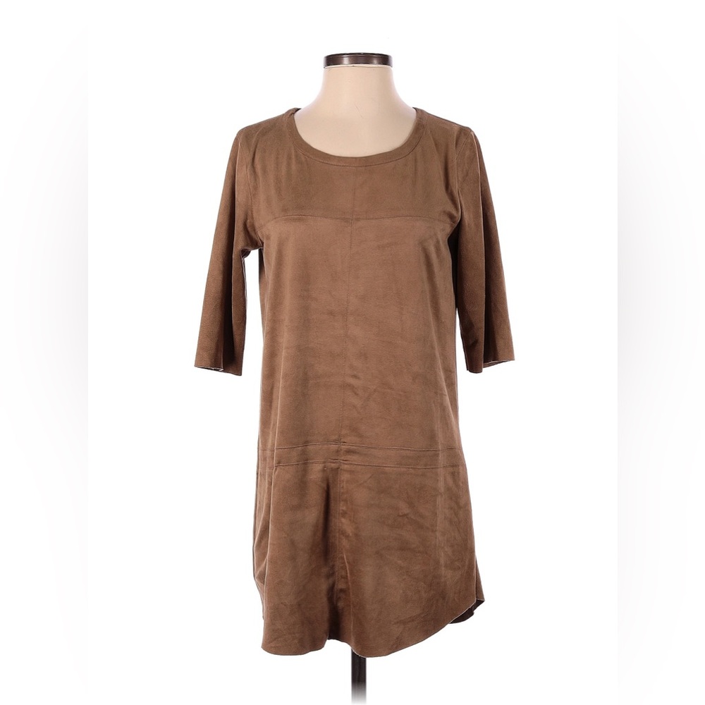 Olivaceous faux brown suede mini dress sz S